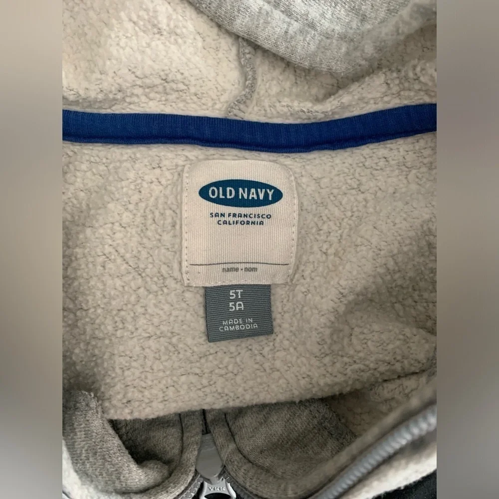 Old Navy Gray Fleece Jacket with Hood
